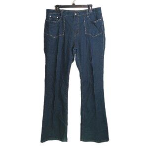 COS Jeans Bootcut Jeans Womens 14 Dark Wash High Rise Western Beaded Pockets